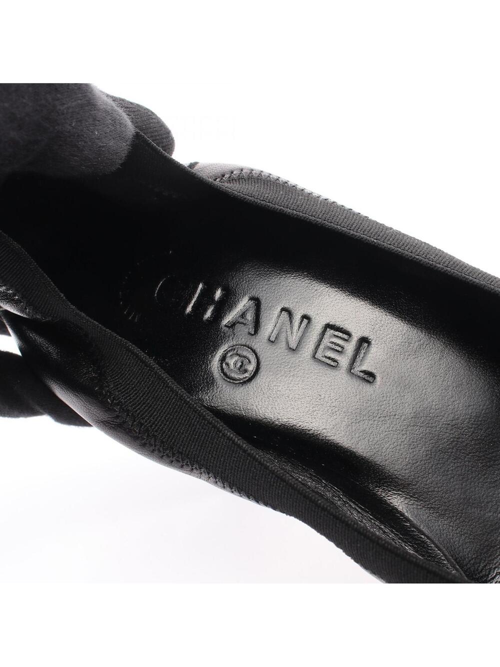 Chanel Coco Mark Heeled Pumps Shoes #37 #274898C39B - Picture 5 of 12